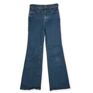 Madewell 11" High-Rise Flare Jeans SIZE 26 Wrenford Wash Blue 70s Stretch Denim